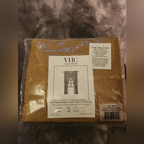 NWT VHC Brands Burlap Curtains - Picture 5 of 5